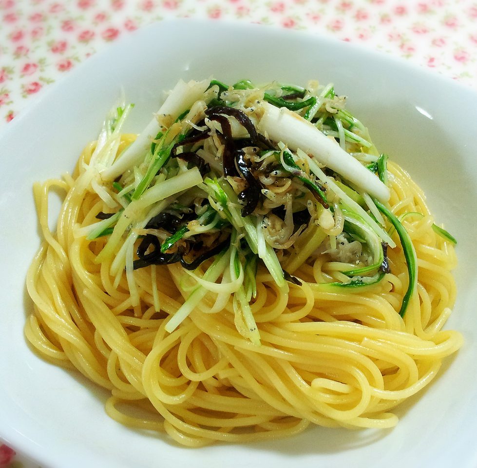 魚群の嫁日記 しらす入りネギと水菜の和風パスタ 築地魚群ブログ