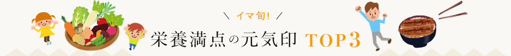 栄養満点の元気印TOP3